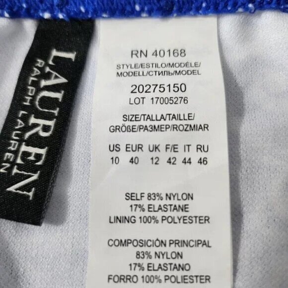 2/$50 Ralph Lauren Blue & White Bikini Bottom Size 10 | Classic Swimwear - Picture 3 of 6